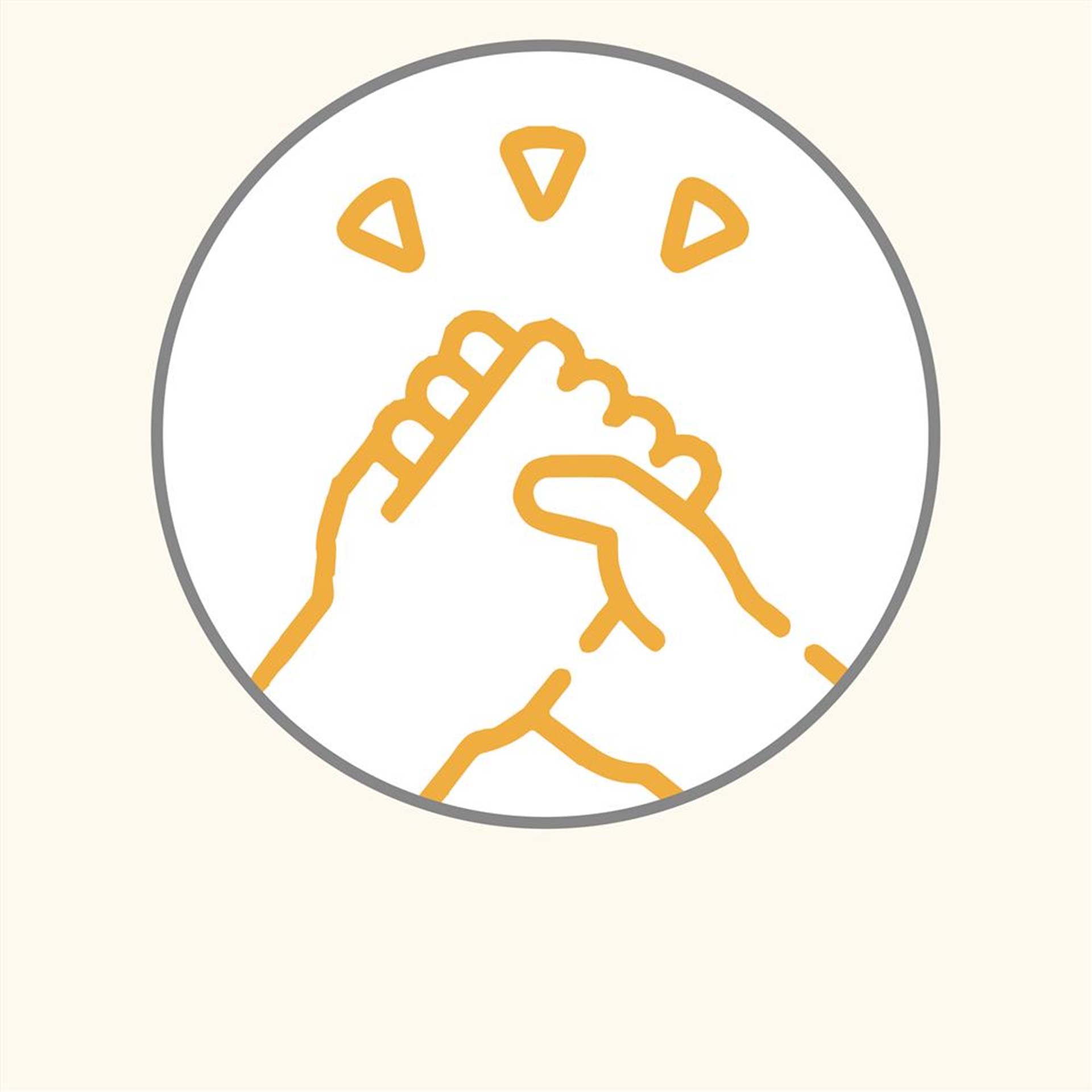 Logo mit zwei Händen, die sich zum Handschlag treffen, symbolisiert Zusammenarbeit und Partnerschaft.