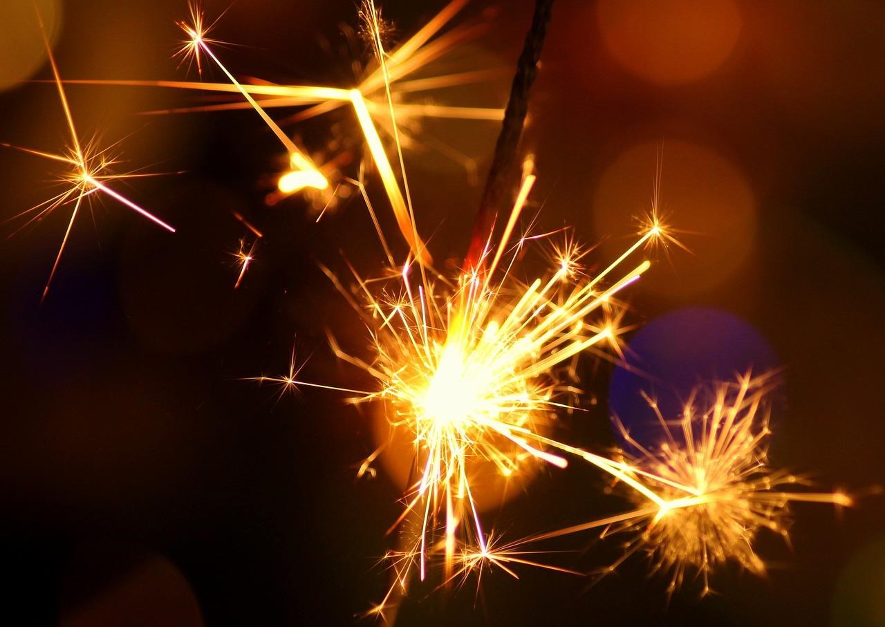 Neujahr, Jahresabschluss, Wunderkerze